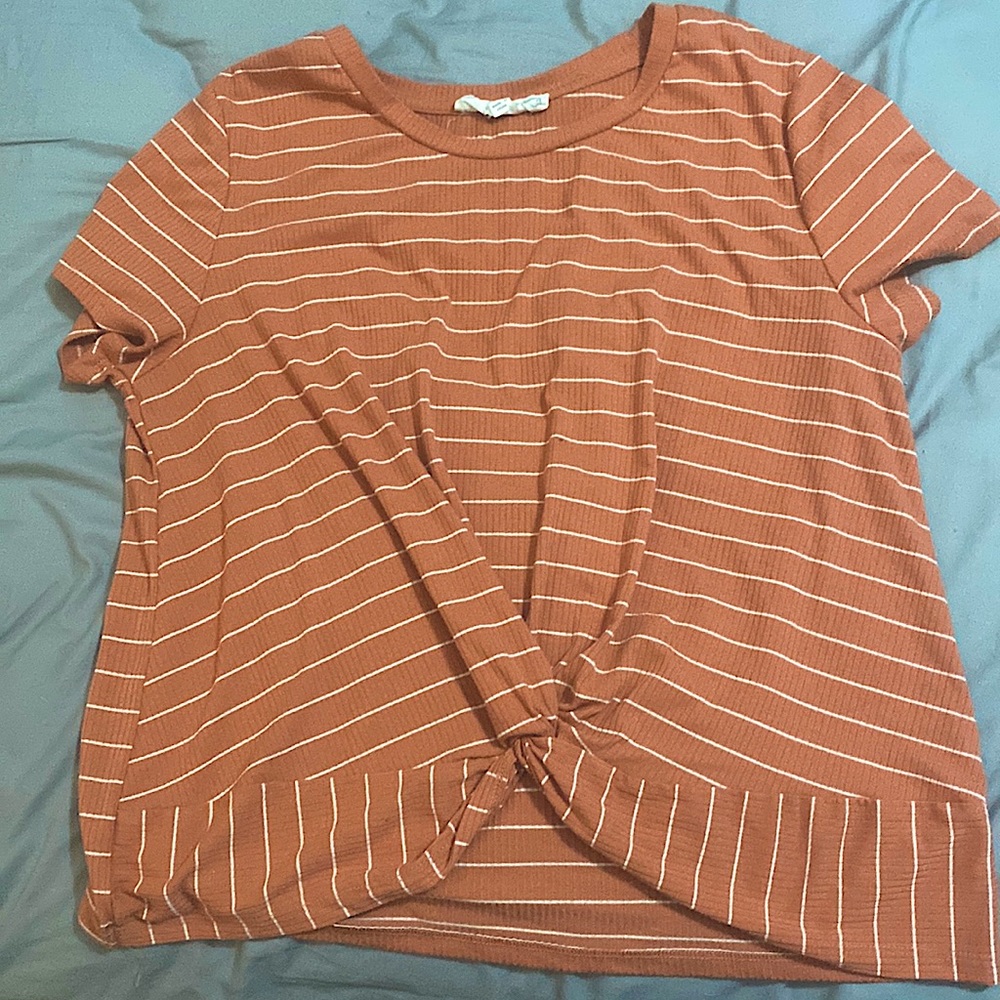 Hippie Rose Striped Rust colored Shirt